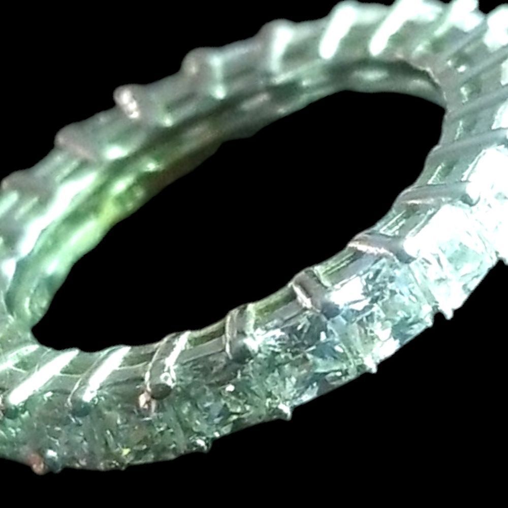 ⭐️ YGI Sterling Silver Princess Cut CZ Anniversary Band Ring sz 4.75 NWOT